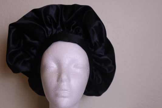 Black hair bonnet